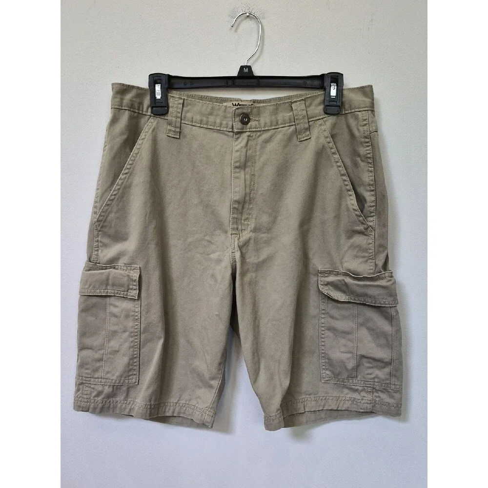 Wrangler Authentic Men's 33x10 Cargo Shorts Khaki Tan 6 Pocket Classic Chore